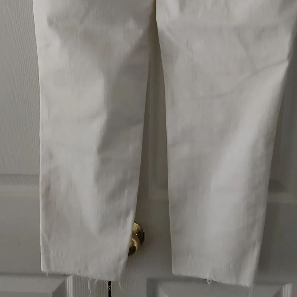 Talbots flawless slim ankle white raw hem jeans Sz 14 NWOT - Picture 5 of 8